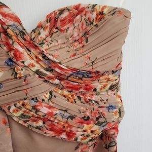 Gianni Bini - Nude Floral Mini Dress - S